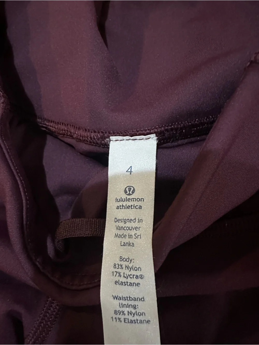 Lululemon Fast And Free Crop Leggings Black Cherry Maroon Activewear 4